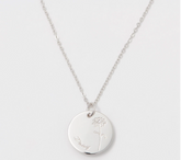 Diamonique Sterling Silver Birthflower "Daisy" Pendant Necklace. 16"